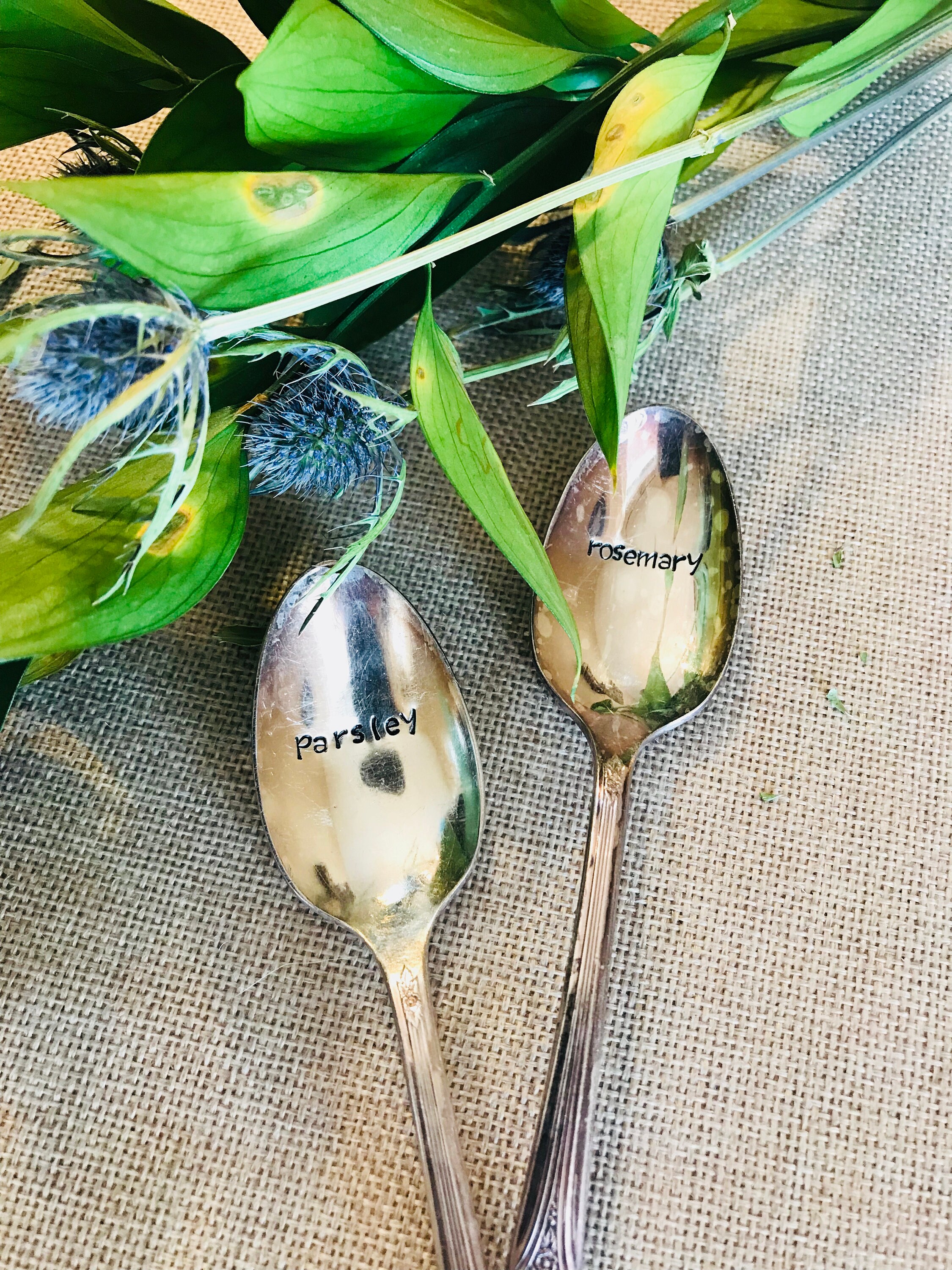 Garden Spoons Hand Stamped 3 Etsy