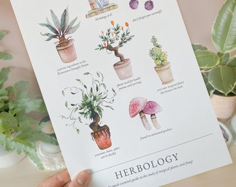 Herbology Magical Botanical Art Print A4