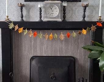 Woodland garland, Thanks Giving, Leaf Garland, Autumnal  Fall Garland, Autumnal Bunting, Leaves Bunting, Autumnal  Decoration, MADE TO ORDER