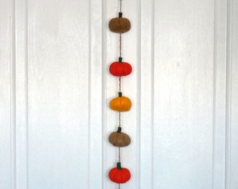 Pumpkin Garland small, Autumnal, Fall Garland, Autumnal Bunting, Thanks Giving Garland, Autumnal Decoration, Fall Decoration, MADE TO ORDER