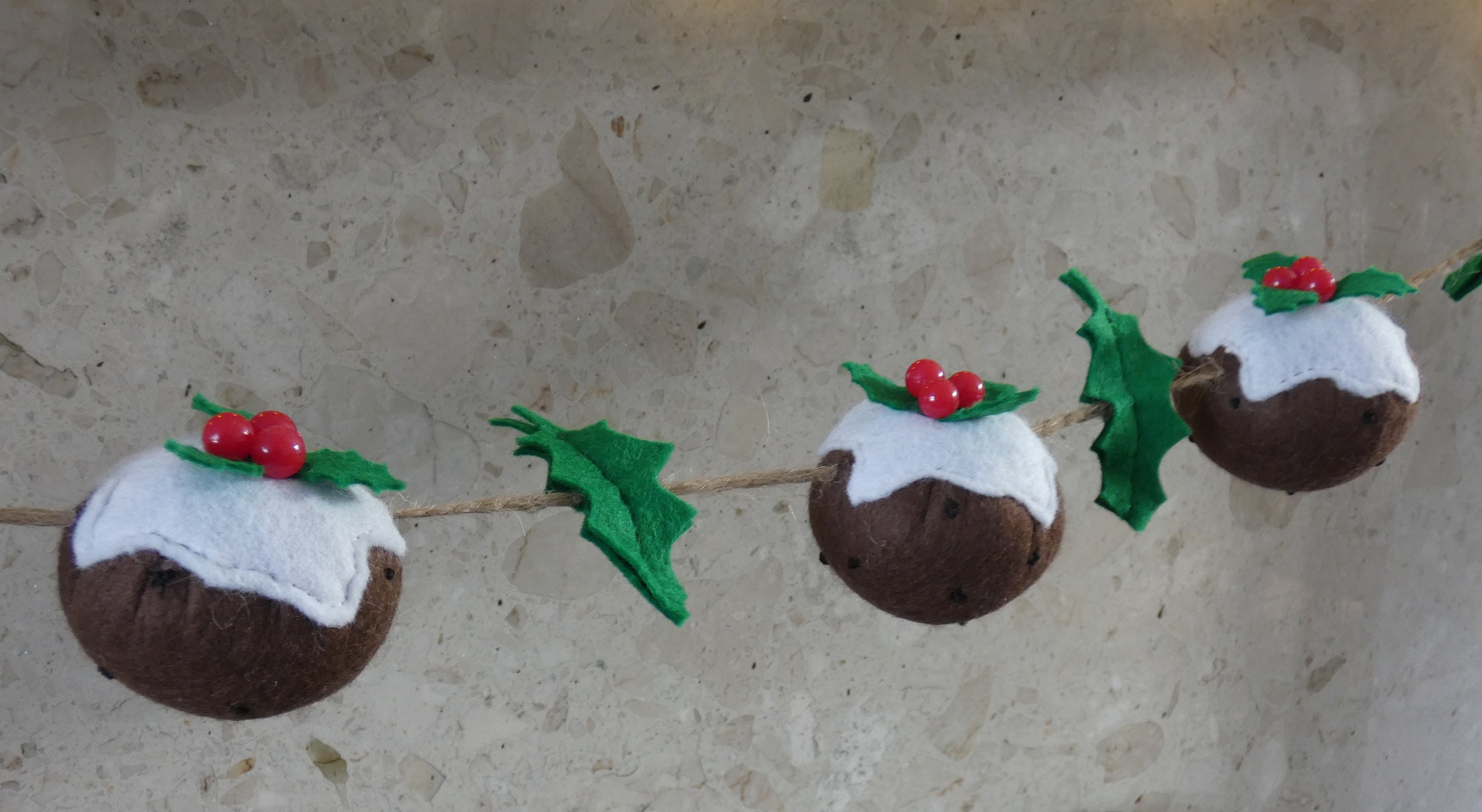 Christmas Pudding Garland Holiday Christmas Garland Etsy UK