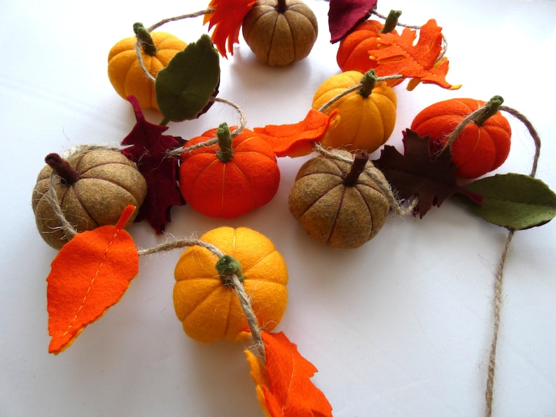 Pumpkin Garland, Autumnal, Fall Garland, Autumnal Bunting, Thanks Giving Garland, Autumnal Decoration, Fall Decoration, MADE TO ORDER image 9