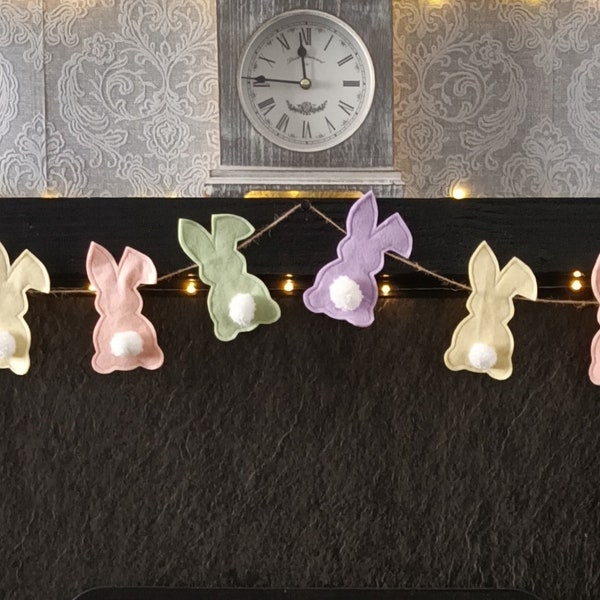 Easter Bunny Garland, Easter, Easter Garland, Easter Bunting, Spring Garland, Easter Decoration, Spring Decoration, MADE TO ORDER