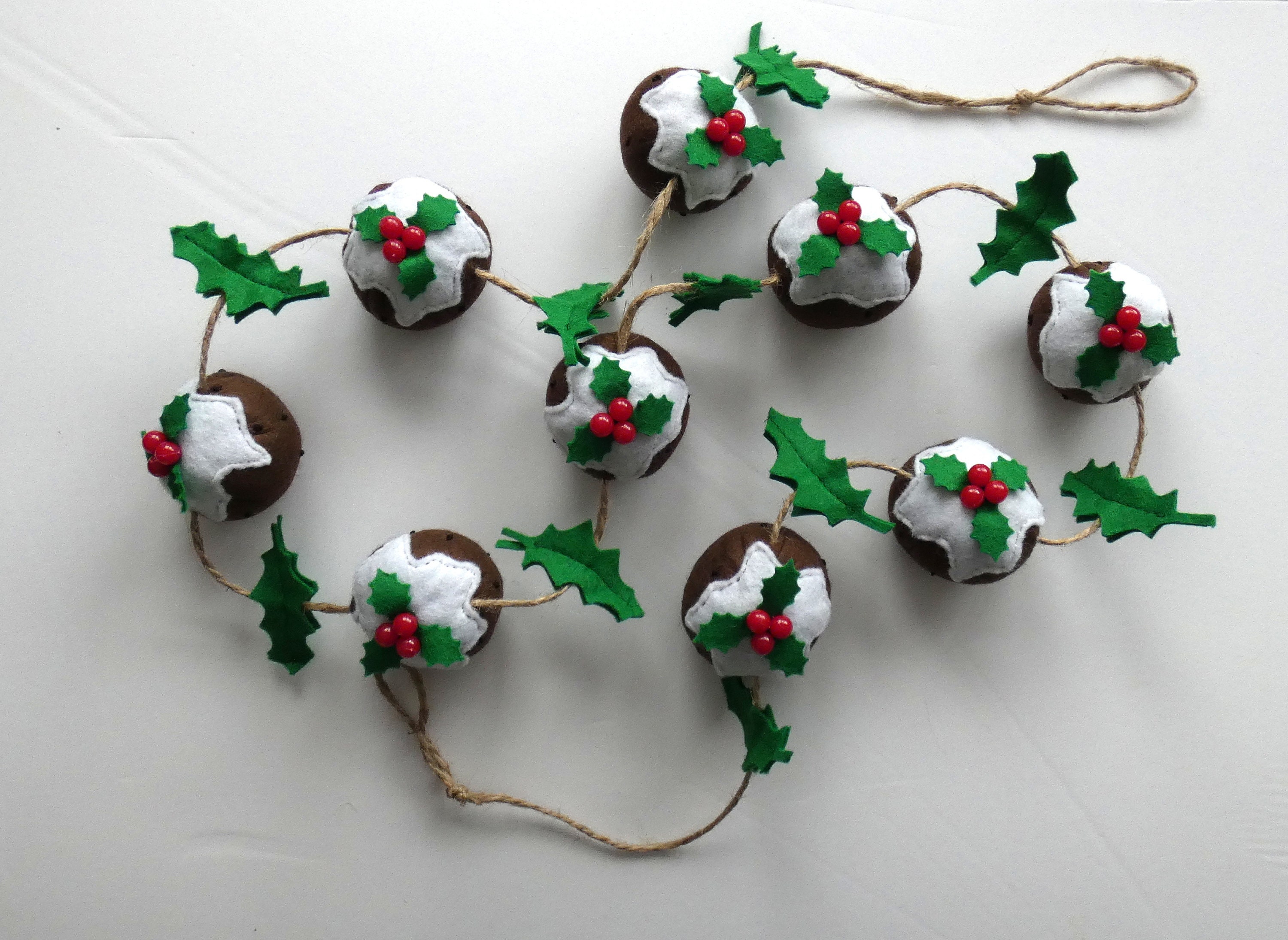 Christmas Pudding Garland Holiday Christmas Garland Etsy UK