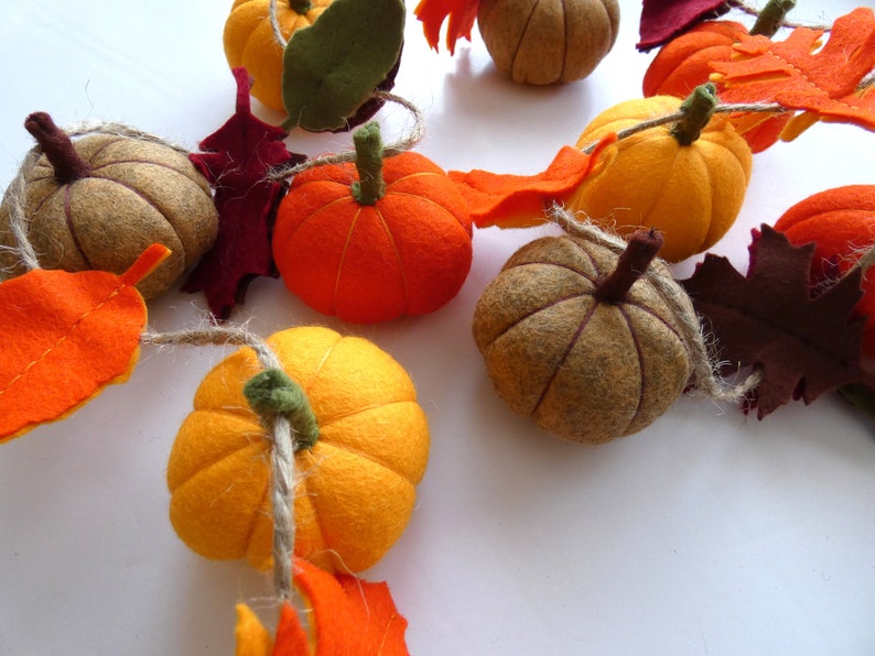Pumpkin Garland, Autumnal, Fall Garland, Autumnal Bunting, Thanks Giving Garland, Autumnal Decoration, Fall Decoration, MADE TO ORDER image 8
