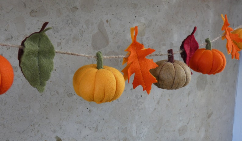 Pumpkin Garland, Autumnal, Fall Garland, Autumnal Bunting, Thanks Giving Garland, Autumnal Decoration, Fall Decoration, MADE TO ORDER image 4