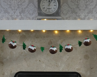 Christmas Pudding Garland, Holiday, Christmas Garland, Christmas Bunting, Thanks Giving Garland,Christmas Decoration,MADE TO ORDER