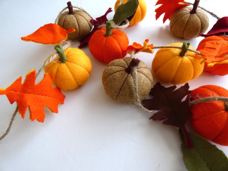 Pumpkin Garland, Autumnal, Fall Garland, Autumnal Bunting, Thanks Giving Garland, Autumnal Decoration, Fall Decoration, MADE TO ORDER image 7