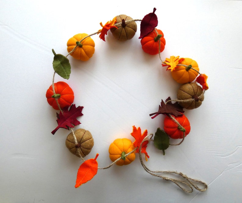 Pumpkin Garland, Autumnal, Fall Garland, Autumnal Bunting, Thanks Giving Garland, Autumnal Decoration, Fall Decoration, MADE TO ORDER image 5