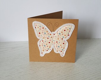 Butterfly Card, Thank You Cards, Teachers, Leaving, End of Year, Stitched, Card, Natural, Special, Gift, School, Handmade