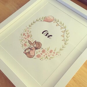 Hand painted nursery wreath art image 2