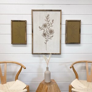 Flower Wood Wall Decor | Boho Wall Decor | Flower Wall Art | Boho Art Set | Flower Wall Decor | Trendy Wall Decor | Flower Art Print