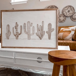 Cactus Wooden Wall Art, Boho Wall Decor, Living Room Decor, Cactus Wall Decor, Southwestern Wall Decor, Desert Wall Art, Cactus Art Print