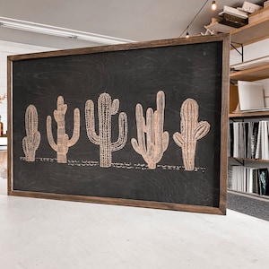Boho Wall Decor | Cactus Wall Decor | Rustic Wall Art | Western Wall Decor | Southwestern Decor | Desert Wall Art | Wood Wall Art