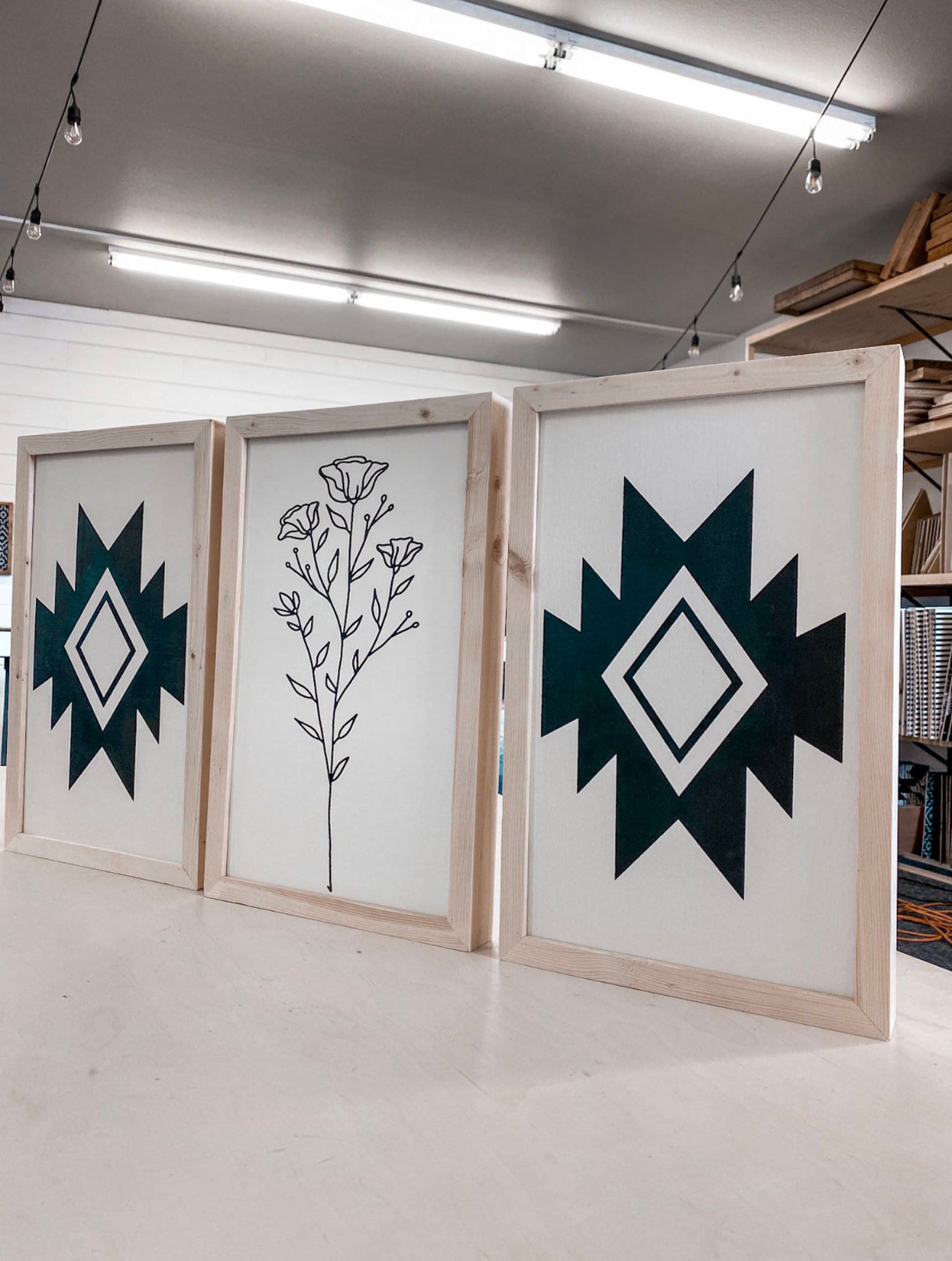 Aztec Wood Wall Art Boho Wall Decor Aztec Wall Decor Etsy