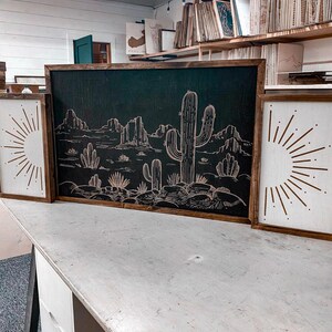 Boho Wall Art | Cactus Wall Art | Western Decor | Western Wall Art | Desert Wall Decor | Cactus Wall Decor | Sun Wood Art