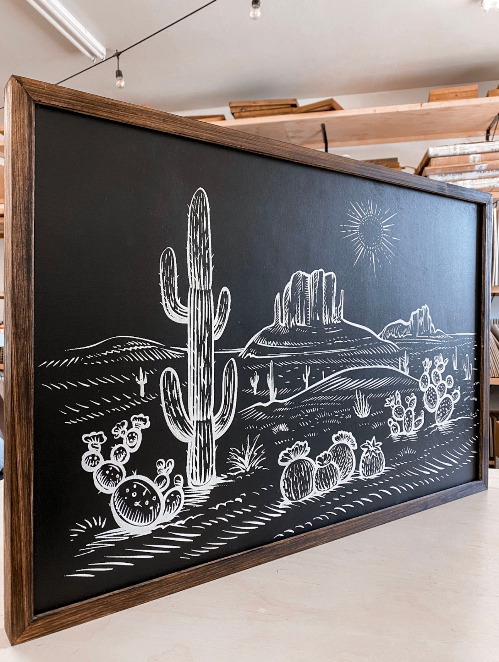 Boho Wall Decor Desert Wall Art Wood Wall Art Cactus Etsy