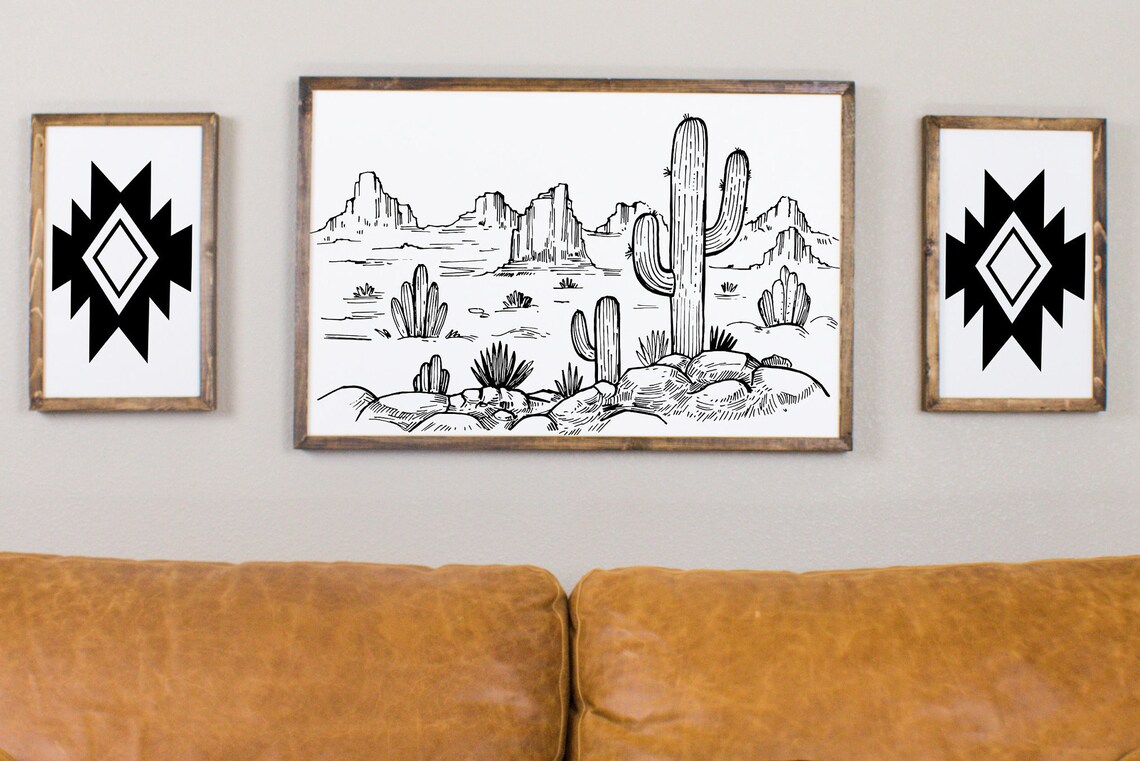 Southwest Wall Decor Handmade Aztec & Desert Wall Art Boho Etsy