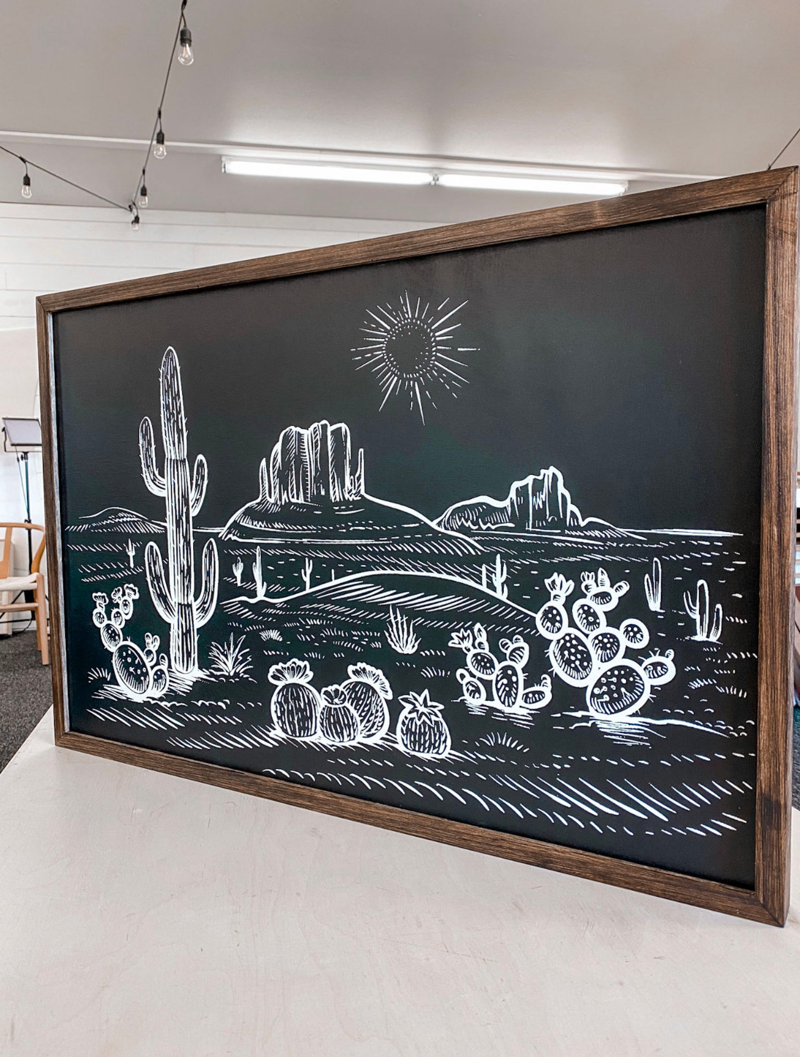 Boho Wall Decor Desert Wall Art Wood Wall Art Cactus Etsy