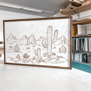 Boho Wall Decor | Cactus Wall Decor | Rustic Wall Art | Western Wall Decor | Southwestern Decor | Desert Wall Art | Wood Wall Art