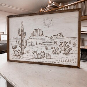 Cactus Wall Decor, Boho Wall Decor, Desert Wall Art, Desert Wall Hanging, Desert Wall Decor, Southwestern Decor, Cactus Wood Wall Hanging