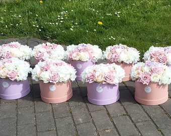 Wedding flowers set of 9. Lilac, pink, white, hydrangea, roses. Artificial flowers, artificial hydrangea, artificial roses