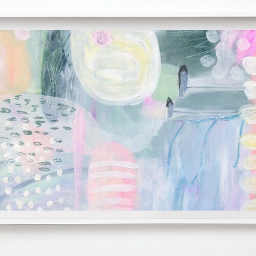 Horizontal Wall Art Pastel Abstract Wall Art Large Art Etsy