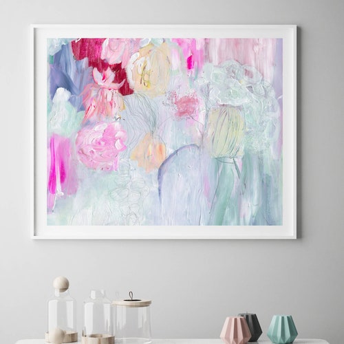 Pastel Abstract Wall Art Large Art Print Colorful Abstract - Etsy