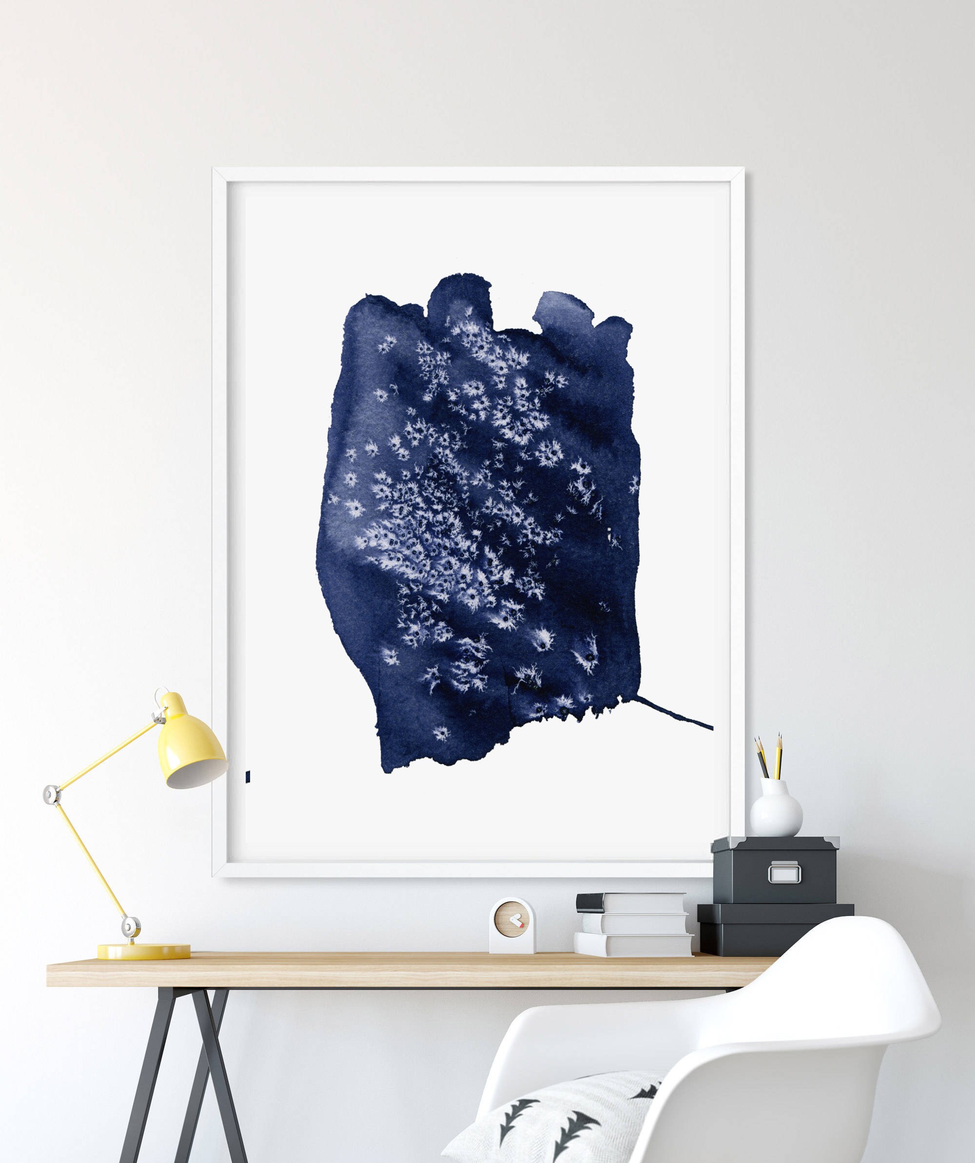 Navy Blue Wall Art Downloadable Print Abstract Wall Art Etsy UK