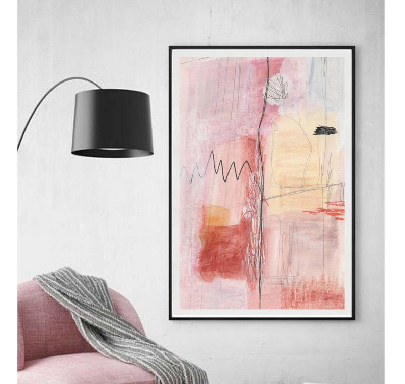 Abstract Wall Art Burnt Orange Wall Art Large Art Print Etsy