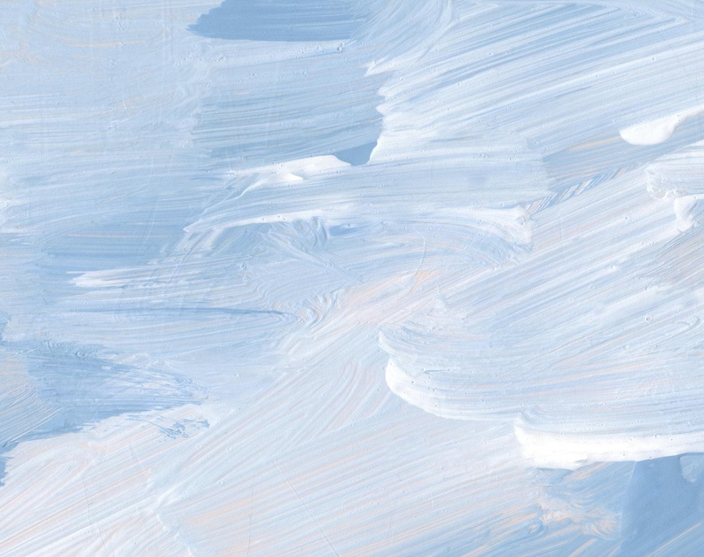 Slight Blue Light Blue Set of 3 Abstract Landscape Pastel Wall Art, Sage Green ...