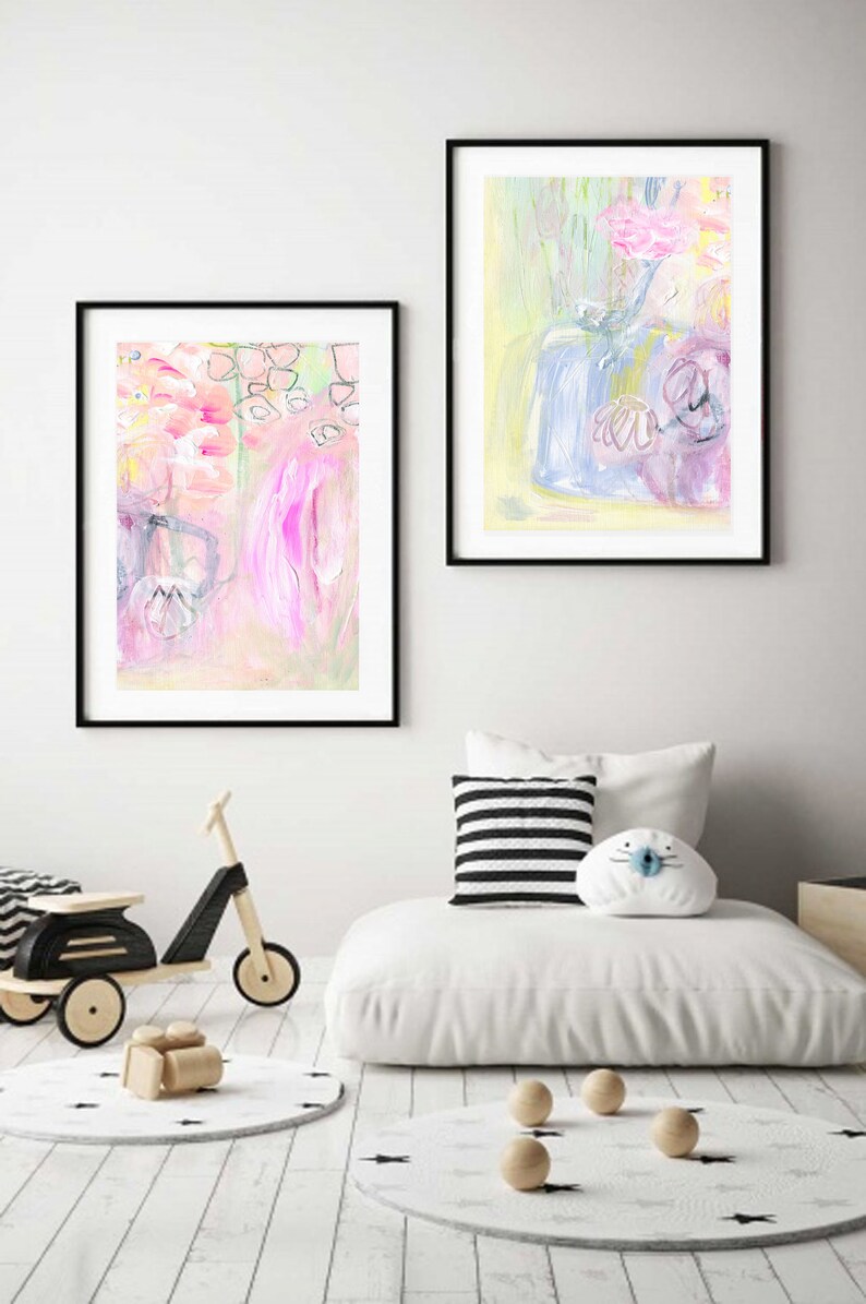 Pastel Abstract Art Downloadable Prints Set of 2 Prints Etsy