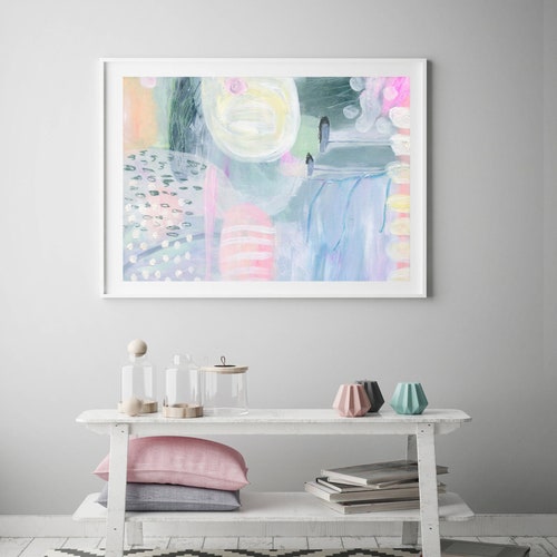 Pastel Abstract Wall Art Large Art Print Colorful Abstract Etsy