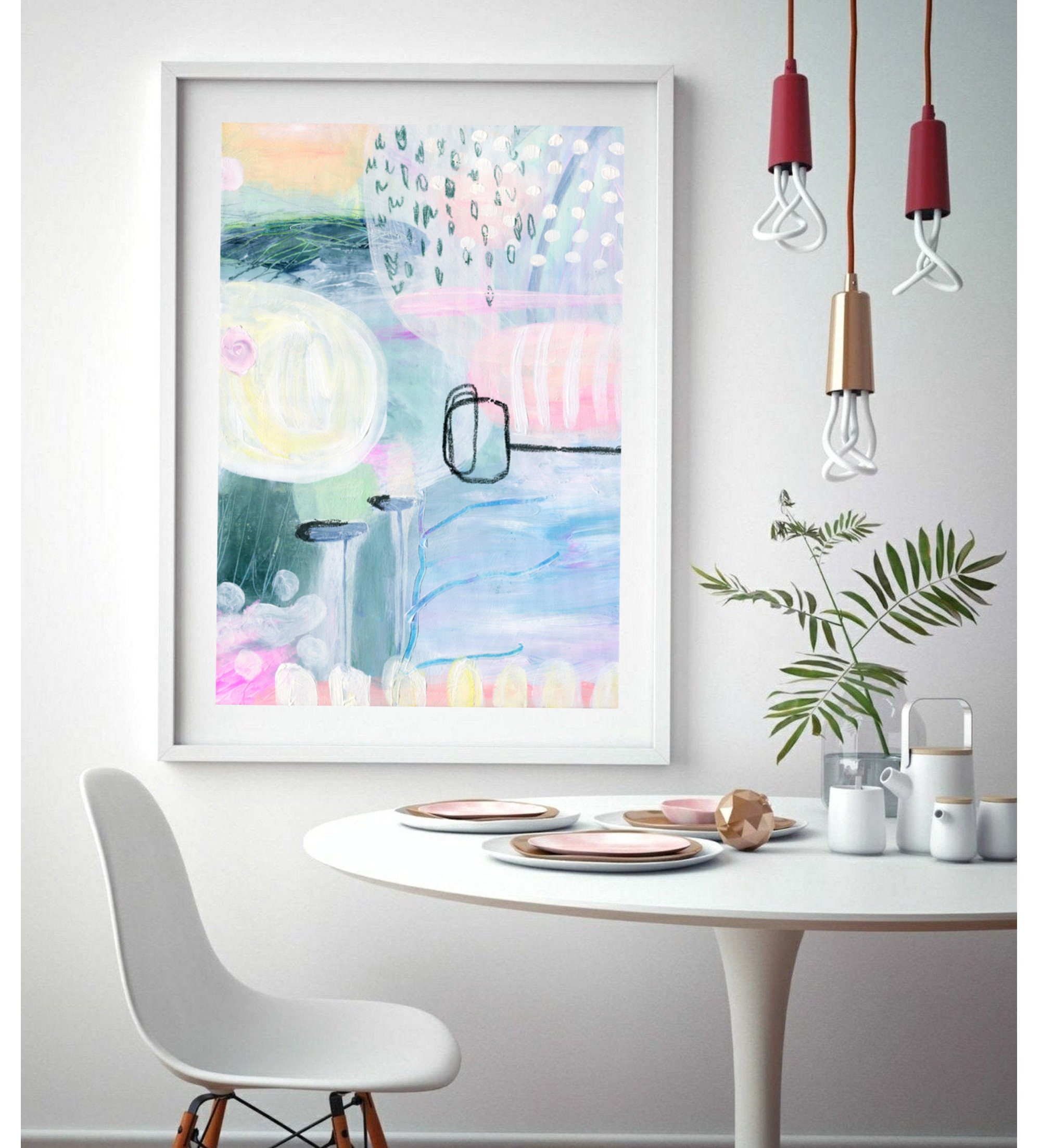 Pastel Abstract Wall Art Large Art Print Colorful Abstract Etsy