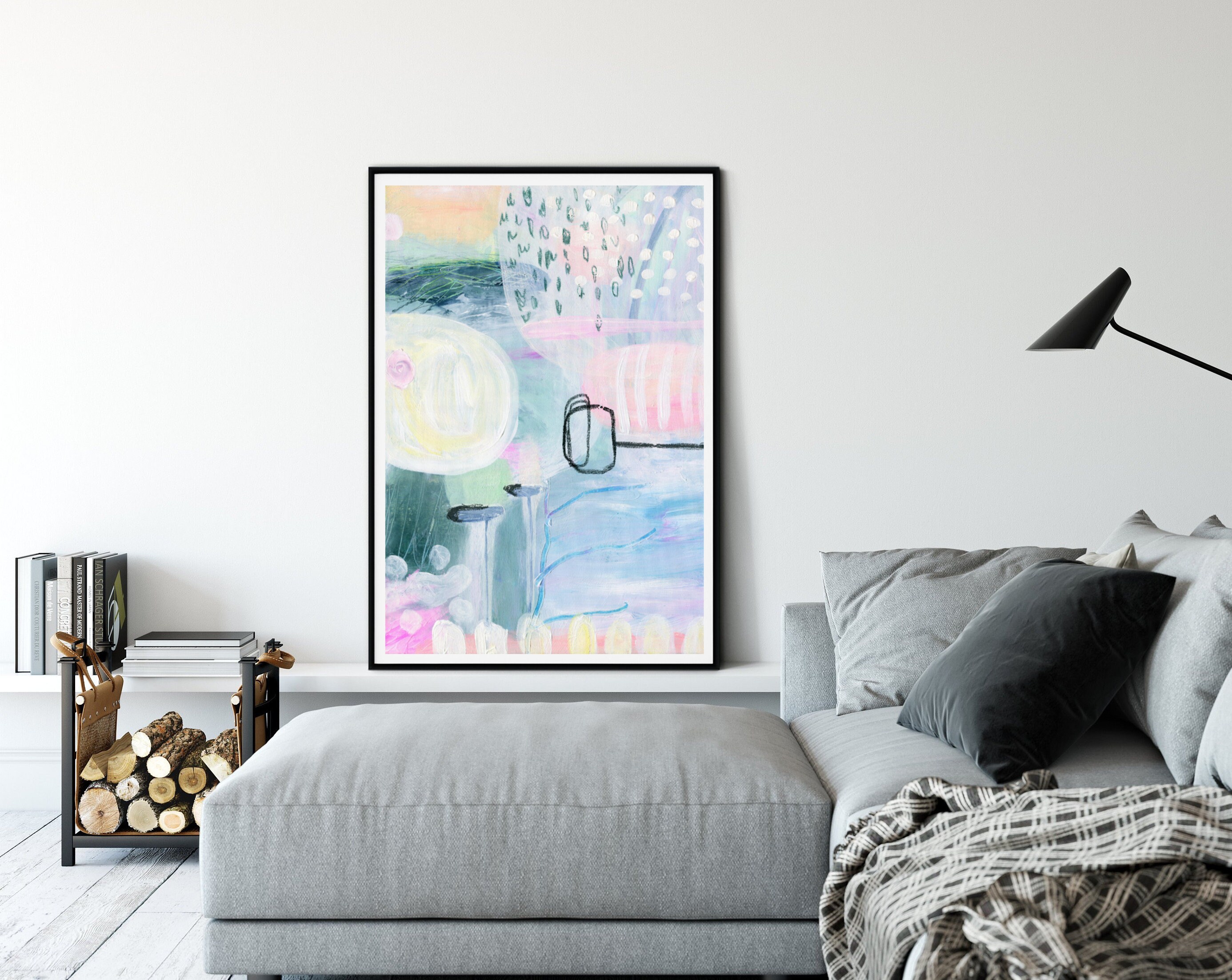 Pastel Abstract Wall Art Large Art Print Colorful Abstract Etsy