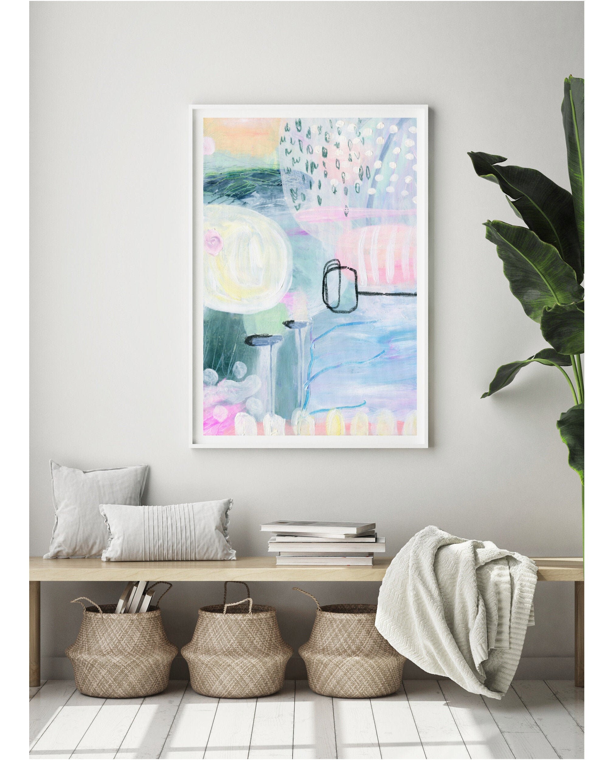 Pastel Abstract Wall Art Large Art Print Colorful Abstract Etsy