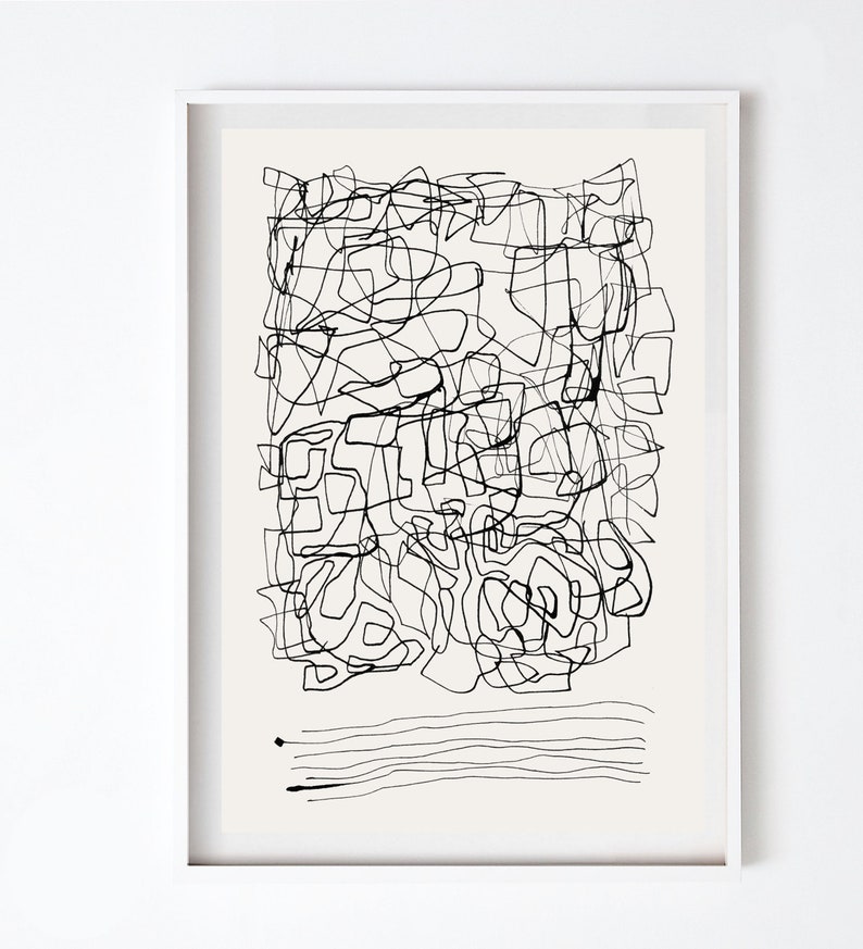Downloadable Prints Black and White Wall Art Line Art Etsy