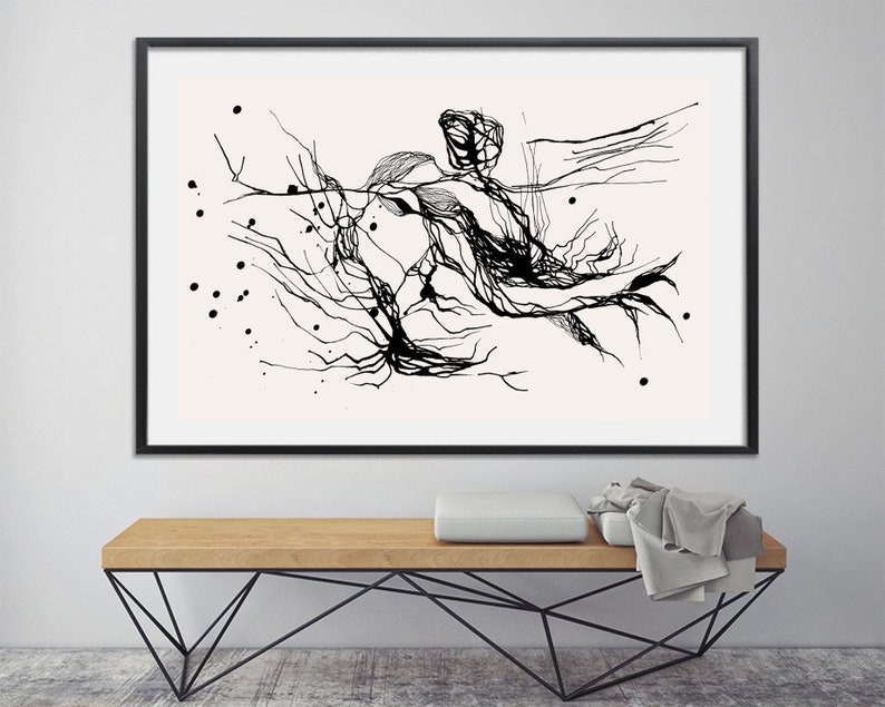 Black and White Wall Art Set of 3 Piece Wall Art Horizontal | Etsy