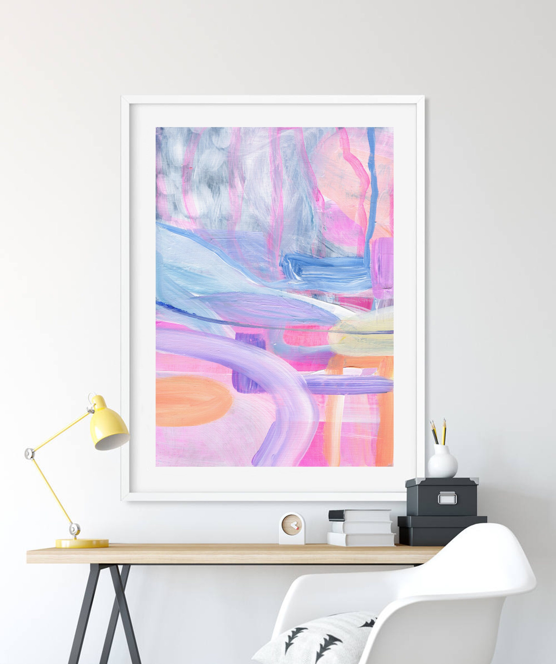 Set of 3 Abstract Art Prints 3 Piece Wall Art Colorful Etsy.de