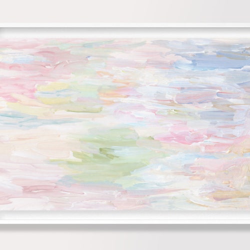 Horizontal Wall Art, Pastel Abstract ...