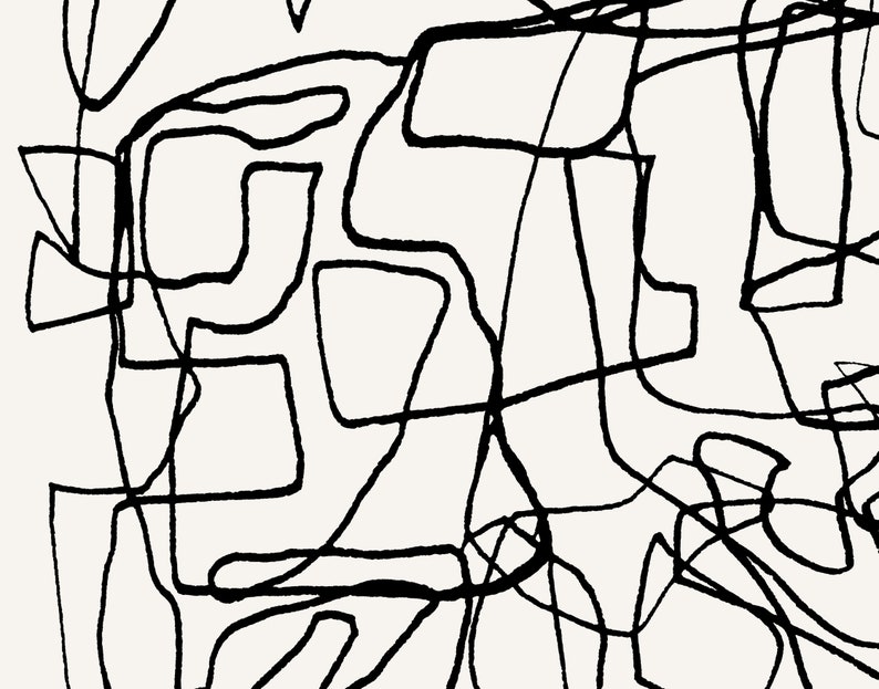 Downloadable Prints Black and White Wall Art Line Art Etsy