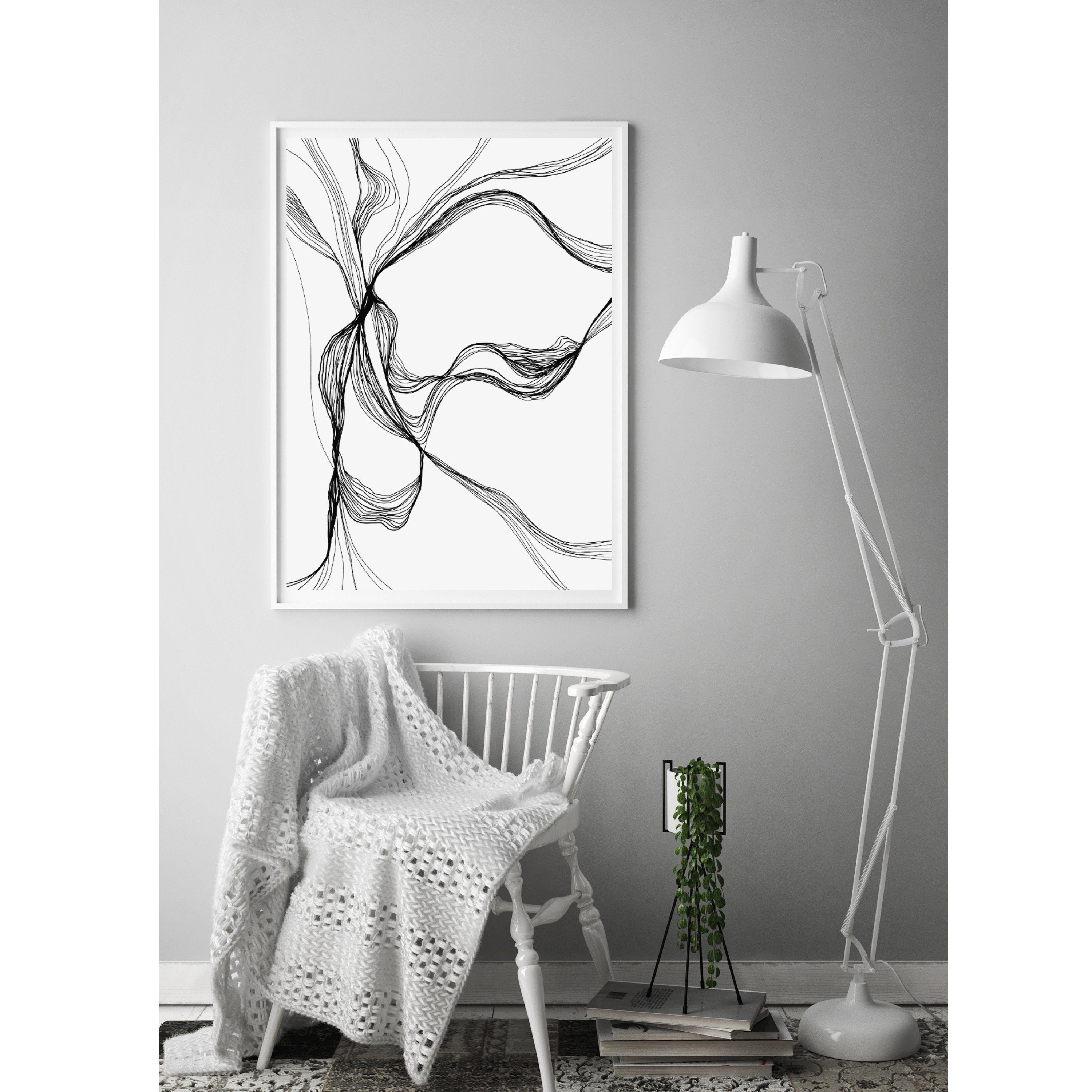 Black and White Wall Art Set of 3 Piece Wall Art Horizontal Etsy