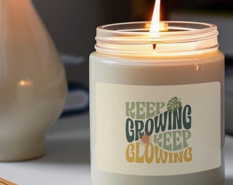Uplifting Soy Candle With Affirmation For Plant Lover, Self Care Or Therapist Office Gift