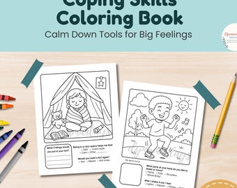 Kolorowanki z umiejętnościami radzenia sobie dla dzieci (5–12 lat) – Ćwiczenia uspokajające, arkusze ćwiczeń do regulacji emocji, materiały terapeutyczne do druku (PDF)