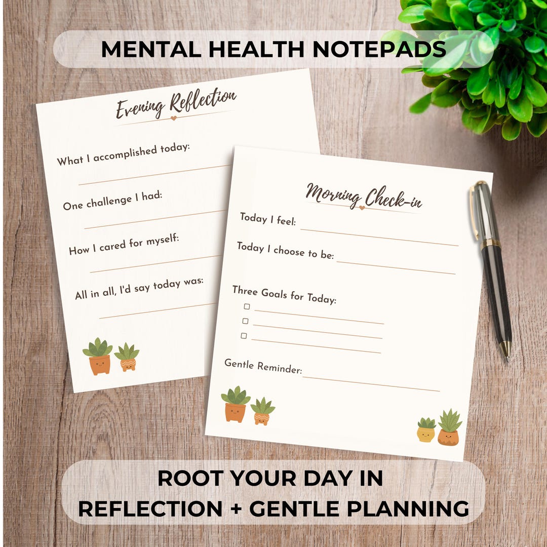 Plant-themed Mindfulness Notepad Set: Morning & Evening Self-care - Etsy