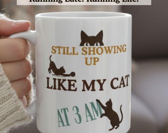 Zabawny kubek dla miłośnika kotów, prezent dla zmęczonej właścicielki zwierząt, kubek poranny z humorem