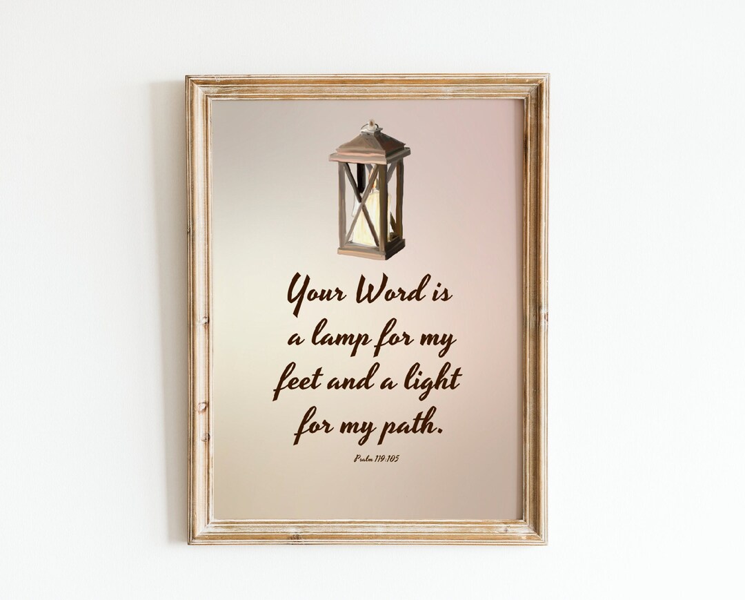 Psalm 119:105| Bible Verse Prints| Scripture Poster| Catholic Wall Art ...