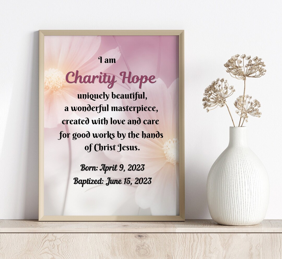 Personalized Baptism Gift Baby Girl Christening Gift Baby Dedication