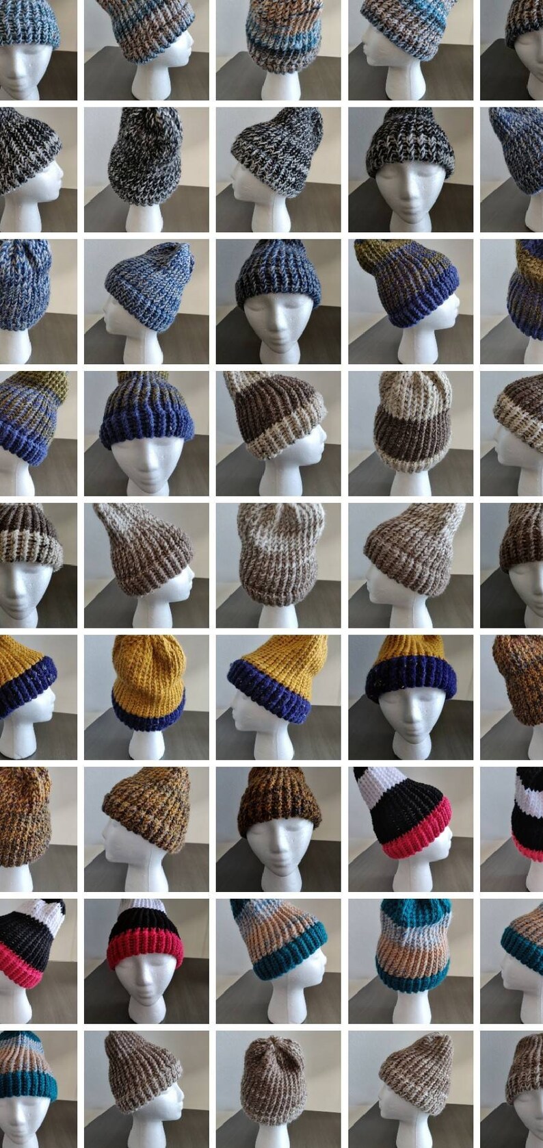 Mens beanie hat Colors- cream /& black knit beanie Womens Winter hat