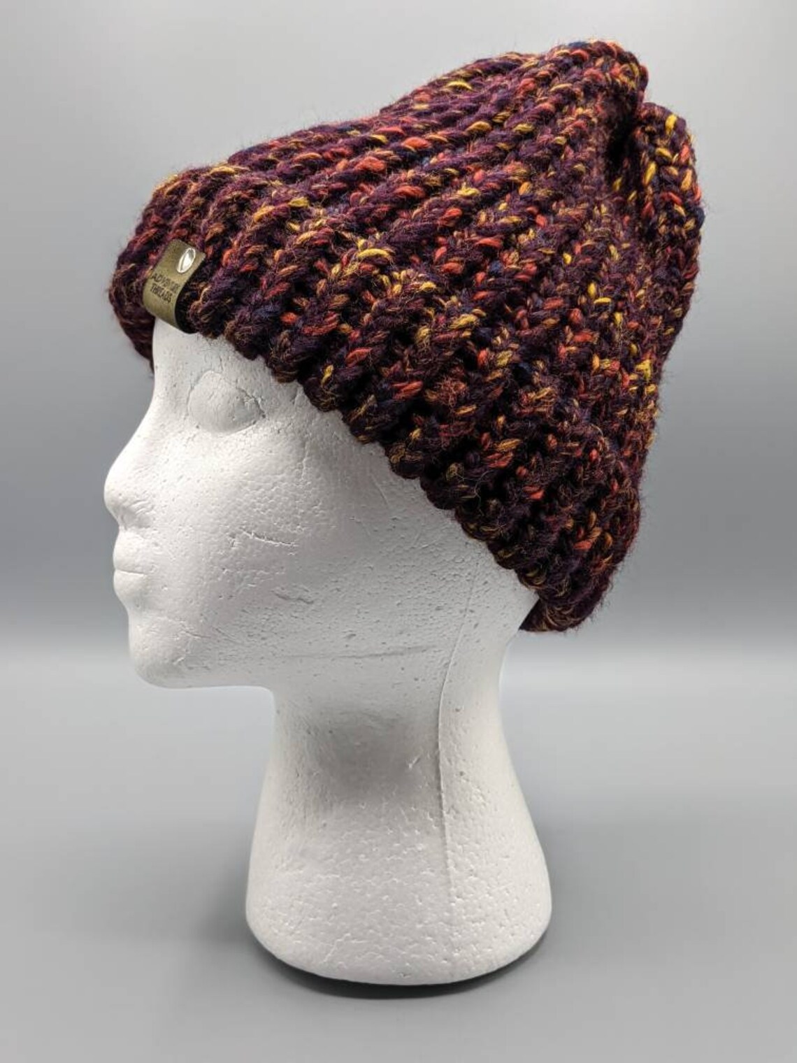 Womens winter hat Mens beanie hat purple multicolor Etsy